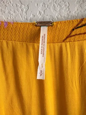 Free People Women S Lost In You Floral Midi Dress Golden Yellow V Neck Ruffle thumbnail 2