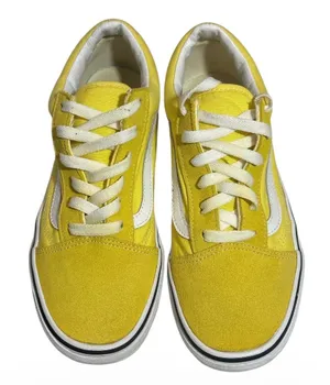 Vans Yellow and White Low-Top Canvas Shoe thumbnail 1