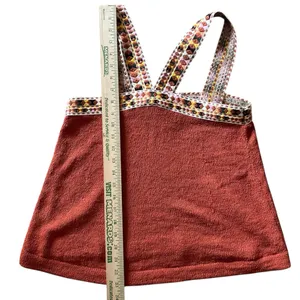 Madewell Terracotta‎ and Multicolor Strappy Tank Top Knit Sweater Boho Casual XS thumbnail 7