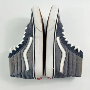 Vans Old Skool Sk8-Hi Canvas Suede High Skate Sneakers Shoes Blue Grey Women 7 thumbnail 5