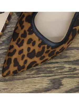 NWT A New Day Womens London Sling Back Flats Sandals 94303556 Cheetah Brown 7.5M thumbnail 11