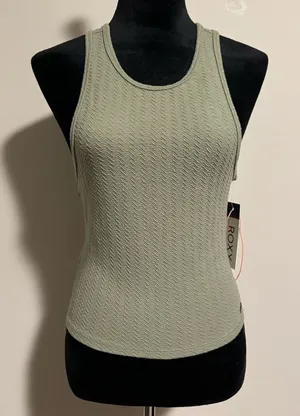 NWT Roxy Green Silver Spring Dreams Crop Top size large thumbnail 1