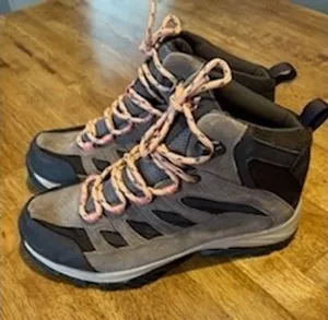 Columbia Crestwood Hiking‎ Boots Grey Brown Pink Womens 8W thumbnail 1