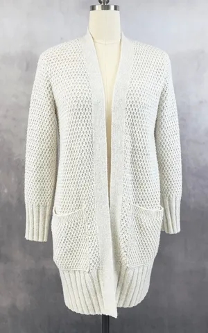 Abercrombie Fitch Womens‎ Open Front Cardigan M Chunky Longline Cozy Layering thumbnail 1