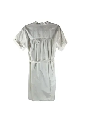 Nordstrom Rack Shirt Dress Cotton Pockets Button Front Belted White S thumbnail 2