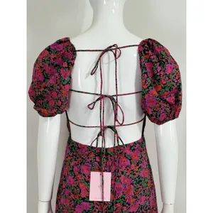Hello Molly Floral Mini Dress Open Back Puff Short Sleeve Party Summer NWT 4 thumbnail 8