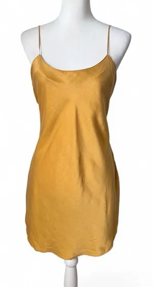 Victoria’s Secret Gold Silk Slip Dress thumbnail 1