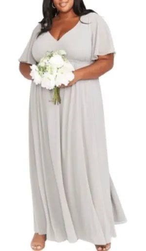 Show Me Your Mumu Emily Empire Maxi Dress Dove Grey Size 1X NEW NWT thumbnail 1