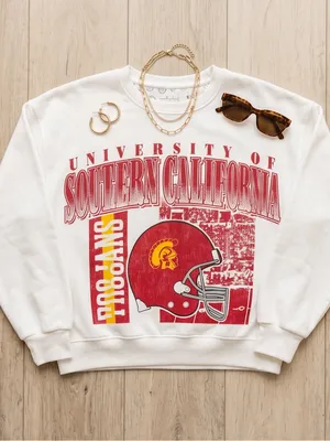 Pressbox White & Red USC Southern California Graphic Sweatshirt - Women thumbnail 3