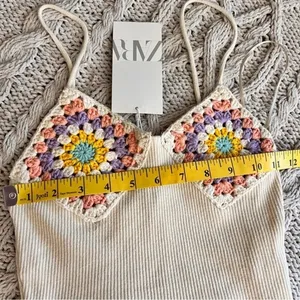 ZARA Crochet Crop Tank Top XS-S NWT‎ thumbnail 9