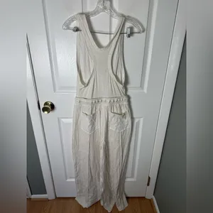 Free People Wait a Minute Jumpsuit in Oatmeal S thumbnail 4