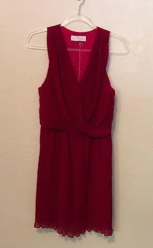Amanda Uprichard Silk Dress Pleated Fit and Flare Pink Medium New thumbnail 1