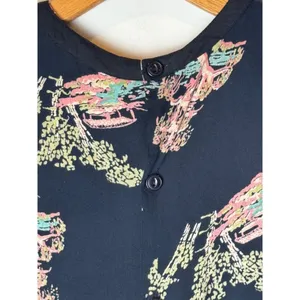 Neuw Dress Women Medium‎ Black Oriental Print Sleeveless Button Back Maze Mini thumbnail 7