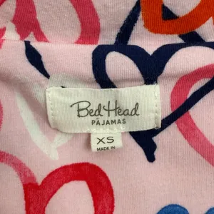 BedHead Pajamas Hearts Organic Cotton Two (2) Piece Pajama PJ Set Pink thumbnail 13
