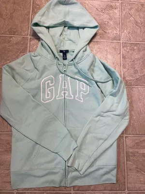 Women’s GAP Logo Zip-Up Hoodie, Mint Green thumbnail 1