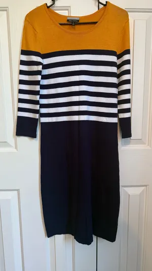 Colorblock Stripe Sweater Dress thumbnail 1