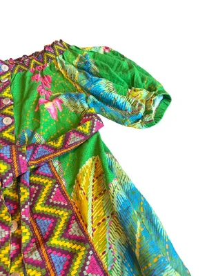 Farm Rio Banana Leaves Off-the-Shoulder Midi Dress Bright Colorful Size Small thumbnail 9