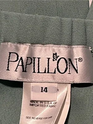 Papillon Wide Leg Pants Women Size 14 Sage Green High Rise thumbnail 4