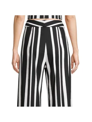 Alice and Olivia Umbrella Stripe Linen Wide Leg Pants Size 2 thumbnail 4