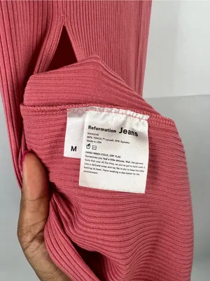 Reformation Jeans Donna Dress Pink Ribbed Side Slit Maxi Dress Size M thumbnail 8
