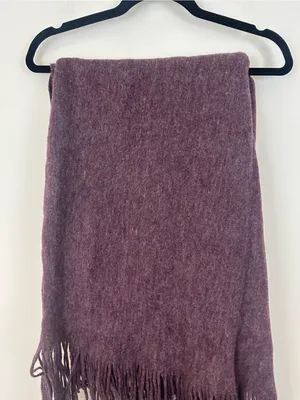 Free People Oversized Soft Fringe Women’s Scarf Plum Purple thumbnail 2