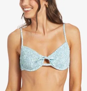 Roxy Seaside Tropics Underwire Smock Bra Bikini Top || Size: Medium thumbnail 1