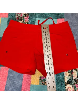 Athleta Woman’s Size 2 Red Athletic Shorts Workout Running, Casual Elastic thumbnail 10