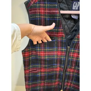 Vintage Gap Tartan‎ Plaid Quilted Puffer Best Wool Blend Size Small Holiday thumbnail 4