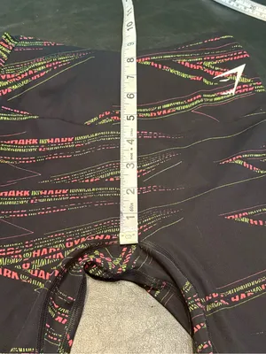 Gymshark Black Leggings with Neon Stripe Logo Pattern size Small thumbnail 5