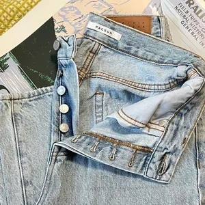 PacSun Light Wash High Rise Straight Button Fly Jeans 27‎ Cotton Casual Academic thumbnail 3