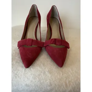 Ann Taylor Odette Wine Suede Bow Heels Shoes Fashion Blogger Work Pumps 9 Fairy thumbnail 2