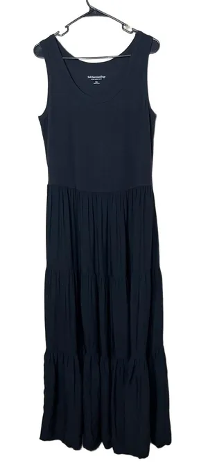 Soft‎ Surroundings Black Tiered Sleeveless Maxi Dress Womens Tall Large thumbnail 1