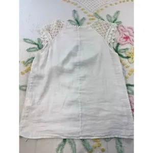 Alessia Pacini White 100% Linen Lace Sleeve Blouse Made in Italy Size M‎ thumbnail 4
