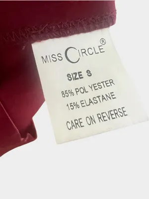 Miss Circle Burgundy Wine Satin Plunge Cutout Bodycon Midi Dress Small thumbnail 10