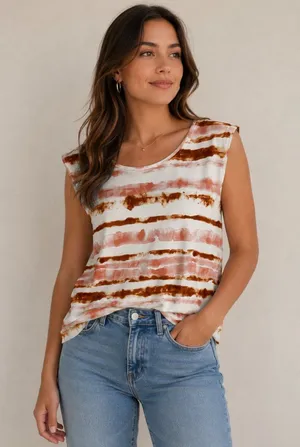 Ann Taylor Tie-Dye Sleeveless Top Size M thumbnail 1