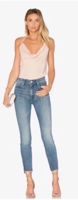 Mother Stunner Zip Ankle Step Fray Jeans Women’s Size 28 Good Girls Do Blue thumbnail 1