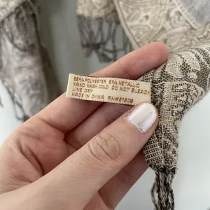 collectioneighteen beige brown tan paisley vintage‎ scarf fringe soft beautiful thumbnail 5