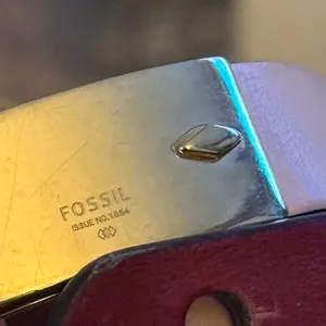 Fossil two tone leather wrap bracelet thumbnail 3