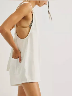 Free People We The Free Freebird Shortalls - pelican cream ivory thumbnail 4