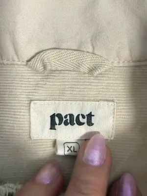 PACT Women Modern Corduroy Ribbed Bomber Jacket In Sandshell Beige Cream Size XL thumbnail 5