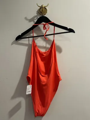 TOAST Swim Free People High Cut One Piece Swimsuit Halter in Radiant Watermelon thumbnail 5