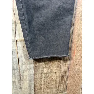 Aerie Charcoal Gray Corduroy Overalls Relaxed Straight Leg Raw Hem Small S thumbnail 2