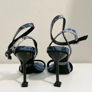 JEFFREY CAMPBELL Navy Blue Strappy Heel Sandals size 6.5‎ thumbnail 4