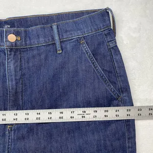 NWT J. Crew Wide Leg Denim‎ Trouser Pant In Signature Stretch Dark Wash Size 33 thumbnail 3