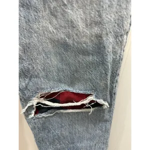 American Eagle Highest Rise 90s Boyfriend Jeans Womens Size 10~Distressed Plaid thumbnail 4