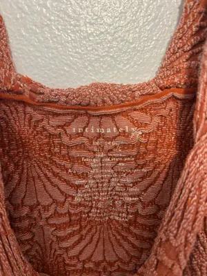 Free People Love Letter Cami Orange/brown Textured Sleeveless Knit Tank Top thumbnail 3