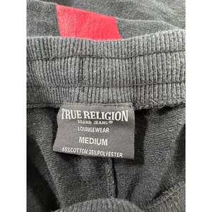 True Religion Womens Joggers Black Red Horseshoe Logo Loungewear Sweatpants M thumbnail 5