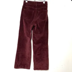 Zara Brown chocolate WINE Velvet Wide Leg Pants sz 2 thumbnail 2