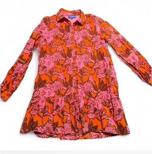 Ro Garden Tuckernuck Orange and Pink Floral Mini Dress thumbnail 2