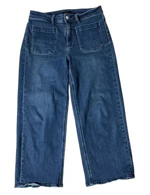 Quince Bella Stretch Patch Pocket Wide Leg Jeans Women 31 Blue High Rise Organic thumbnail 1
